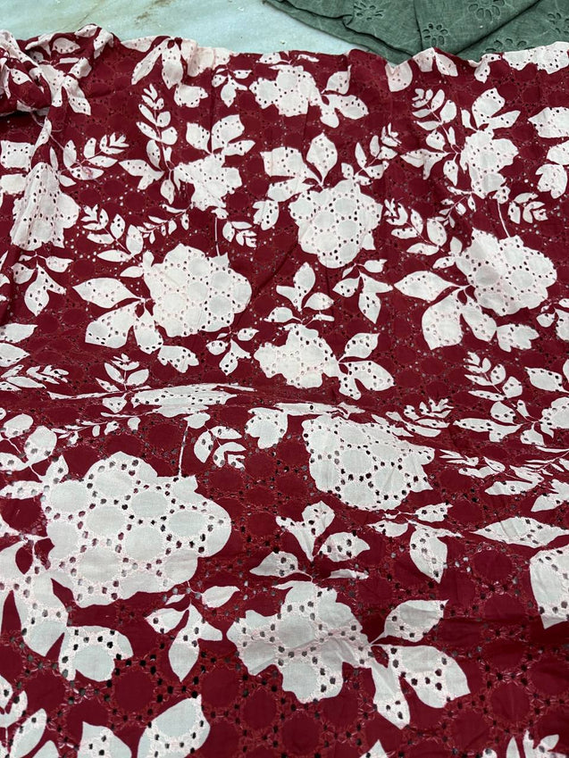 Cut Piece SALE- Premium Designer HAKUBA CHIKANKARI FABRICS IN SALE - Cut SIZE (1.5) METER