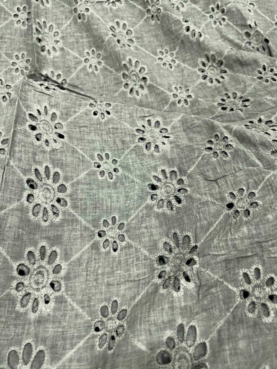 Cut Piece SALE- Premium Designer HAKUBA CHIKANKARI FABRICS IN SALE - Cut SIZE (1.85) METER