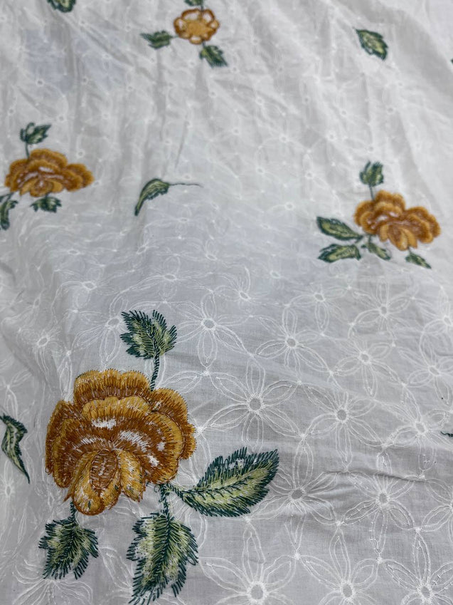 Cut Piece SALE- Premium Designer HAKUBA CHIKANKARI FABRICS IN SALE - Cut SIZE (0.85) METER