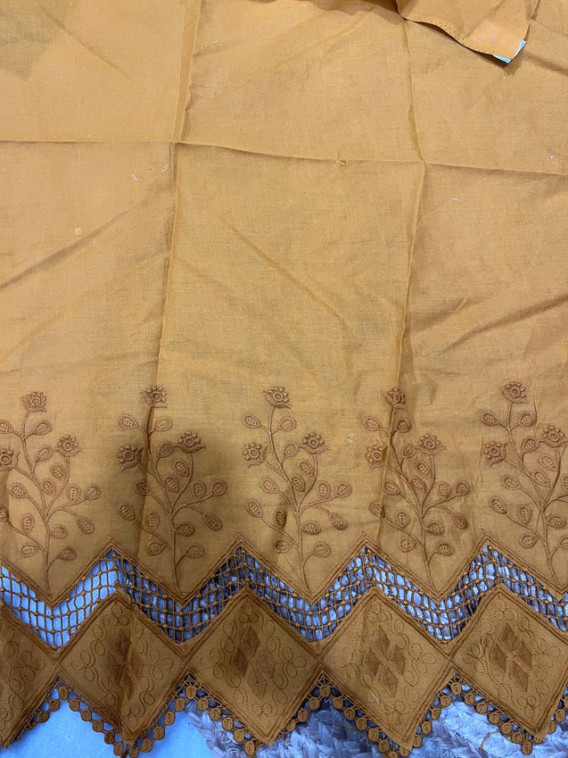 Cut Piece SALE- Premium Designer HAKUBA CHIKANKARI FABRICS IN SALE - Cut SIZE (0.80) METER