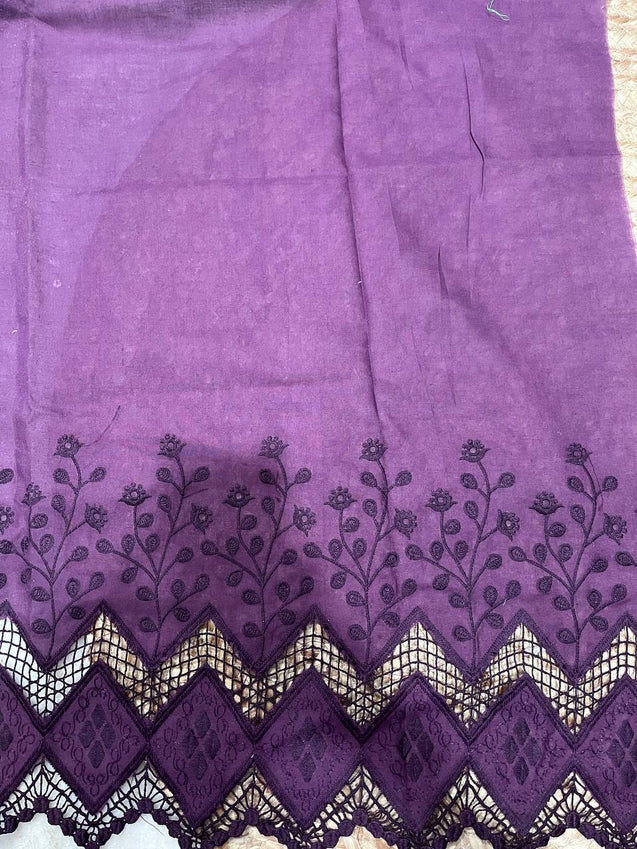 Cut Piece SALE- Premium Designer HAKUBA CHIKANKARI FABRICS IN SALE - Cut SIZE (2.75) METER