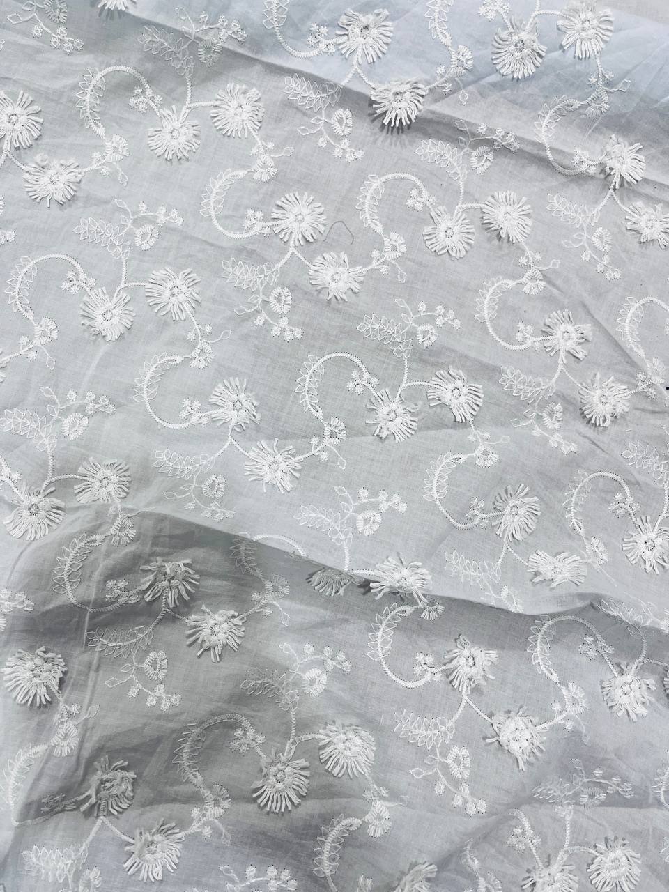 Cut Piece SALE- Premium Designer HAKUBA CHIKANKARI FABRICS IN SALE - Cut SIZE (0.25) METER