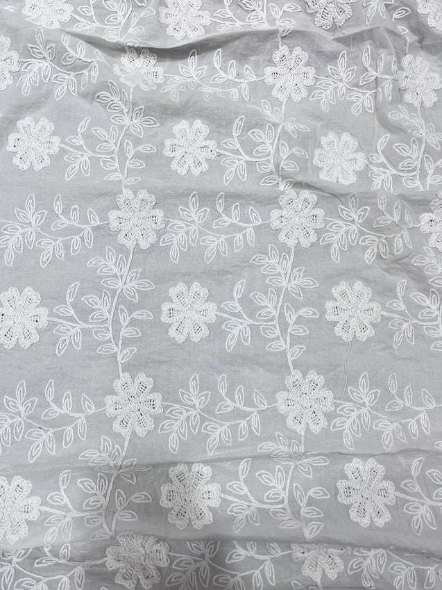 Cut Piece SALE- Premium Designer HAKUBA CHIKANKARI FABRICS IN SALE - Cut SIZE (1.50) METER