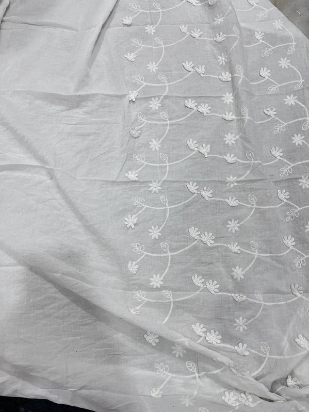 Cut Piece SALE- Premium Designer HAKUBA CHIKANKARI FABRICS IN SALE - Cut SIZE (1.50) METER