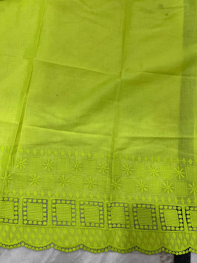 Cut Piece SALE- Premium Designer HAKUBA CHIKANKARI FABRICS IN SALE - Cut SIZE (1) METER