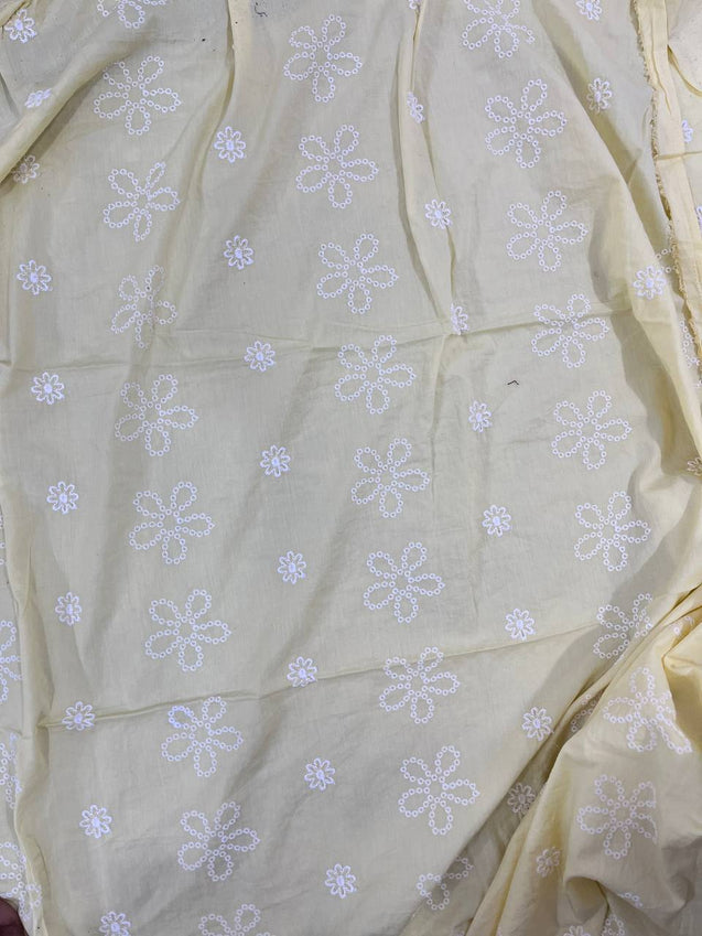 Cut Piece SALE- Premium Designer HAKUBA CHIKANKARI FABRICS IN SALE - Cut SIZE (2.30) METER