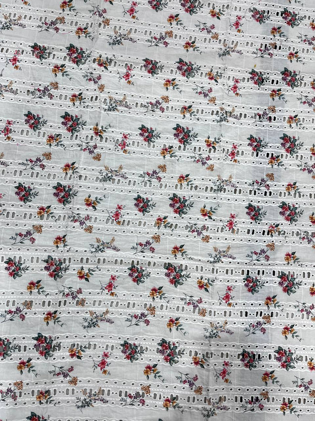 Cut Piece SALE- Premium Designer HAKUBA CHIKANKARI FABRICS IN SALE - Cut SIZE (1) METER