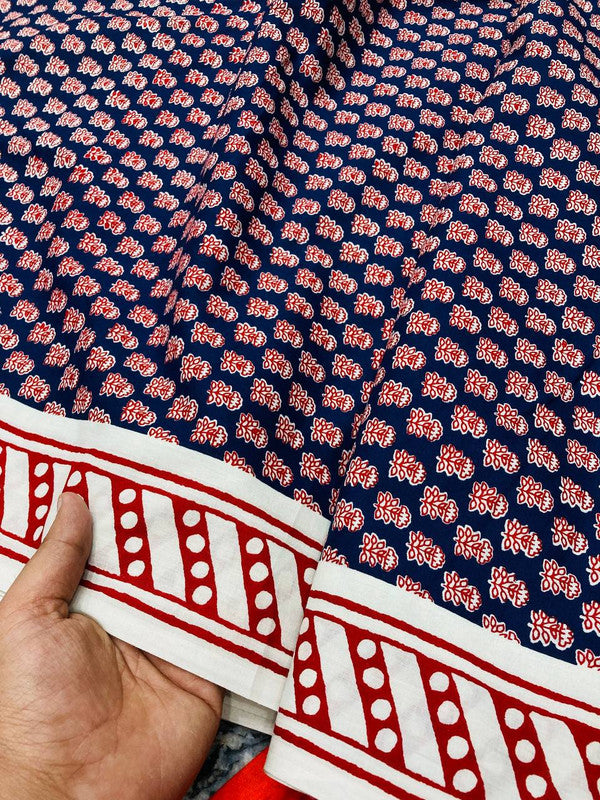 Most Traditional Premium Quality Of Pure Kalamkari Ajrakh Printed Fabric - On Pure Cotton 80*80