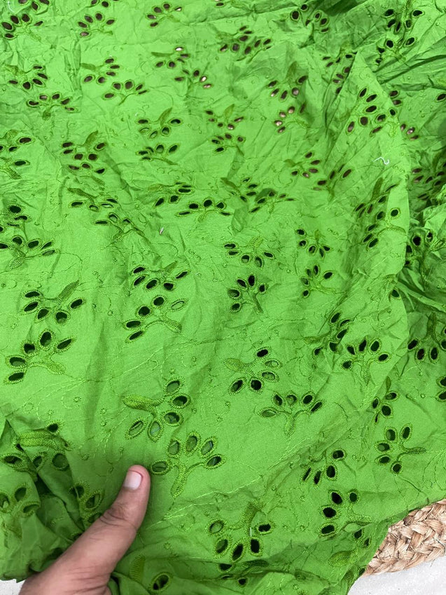 Cut Piece SALE- Premium Designer HAKUBA CHIKANKARI FABRICS IN SALE - Cut SIZE (4) METER