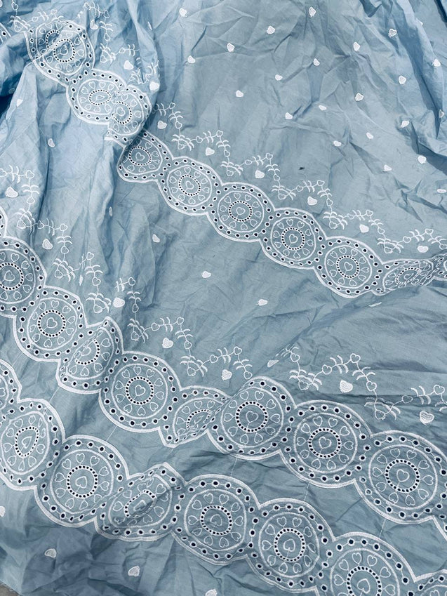 Cut Piece SALE- Premium Designer HAKUBA CHIKANKARI FABRICS IN SALE - Cut SIZE (2.85) METER