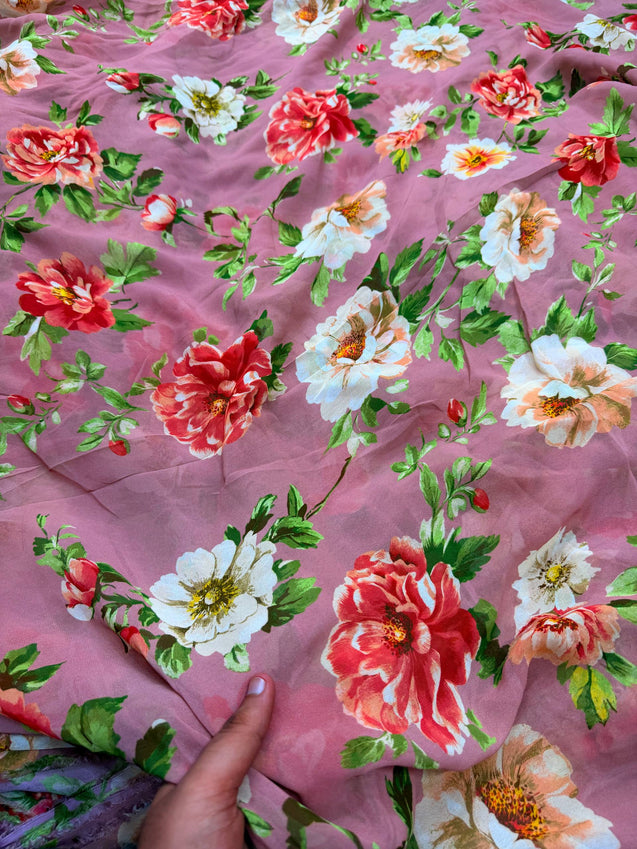 Most Premium Pure Viscose Georgette PRINTED Fabric (Big WIDTH!!)