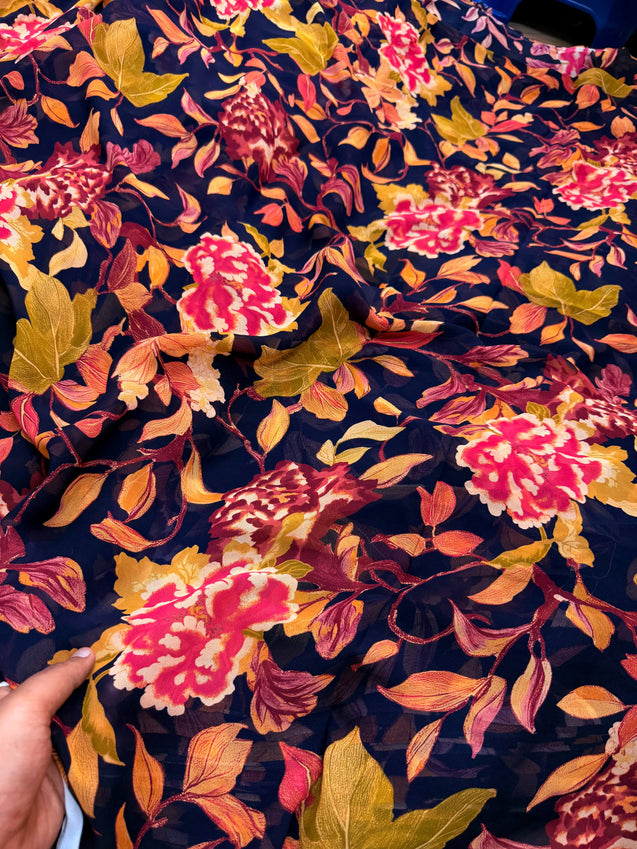 Most Premium Pure Viscose Georgette PRINTED Fabric (Big WIDTH!!)