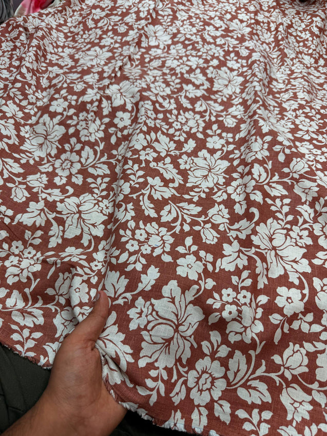 Most Premium Pure Viscose LINEN PRINTED Fabric (Big WIDTH!!)
