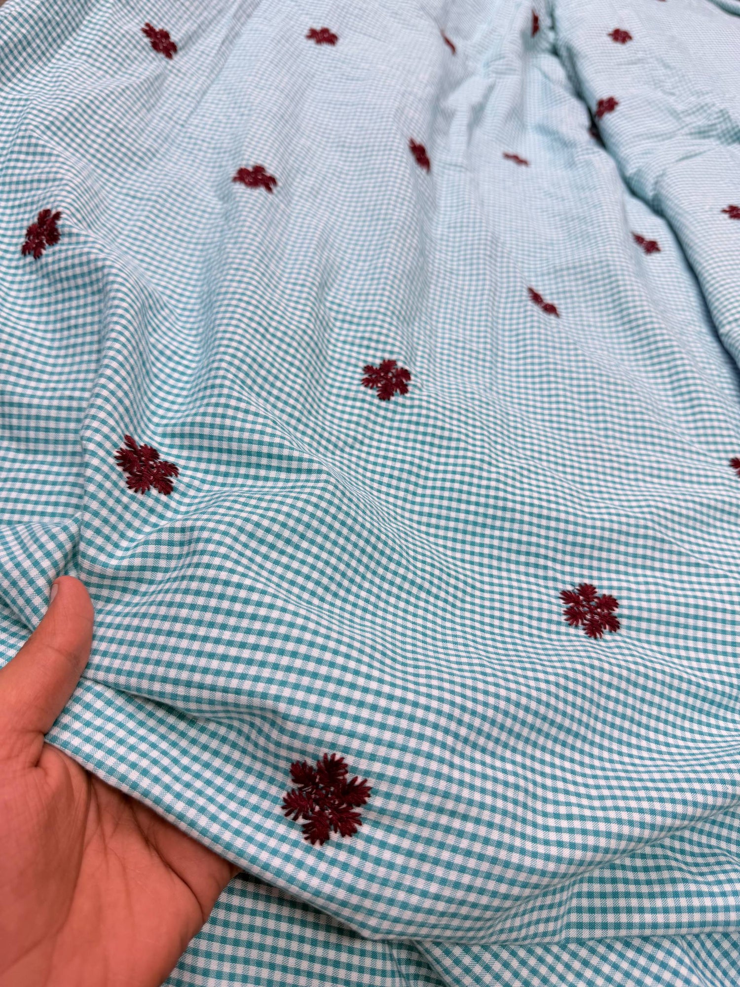 Most Premium Pure Hakuba Chikankari Cotton Fabric (Big WIDTH!!)