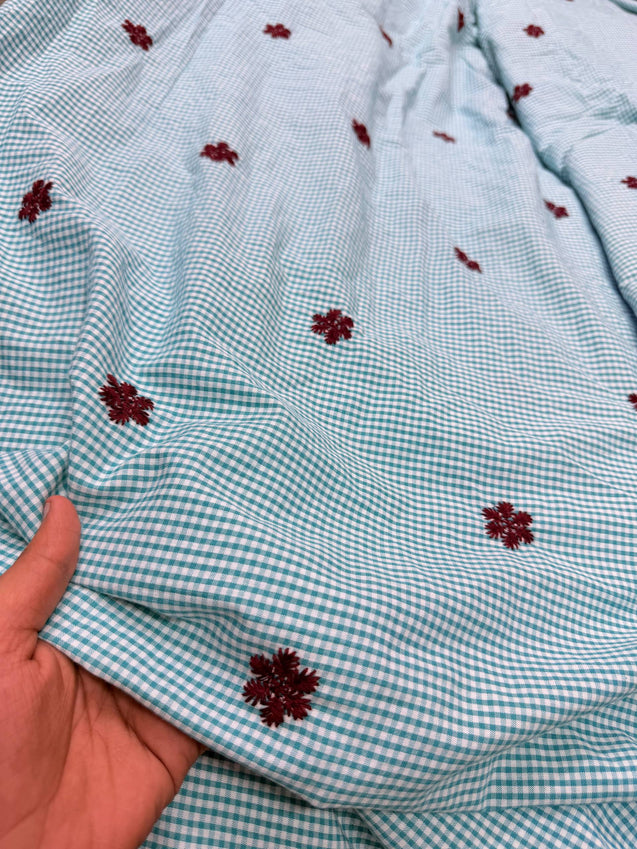 Most Premium Pure Hakuba Chikankari Cotton Fabric (Big WIDTH!!)