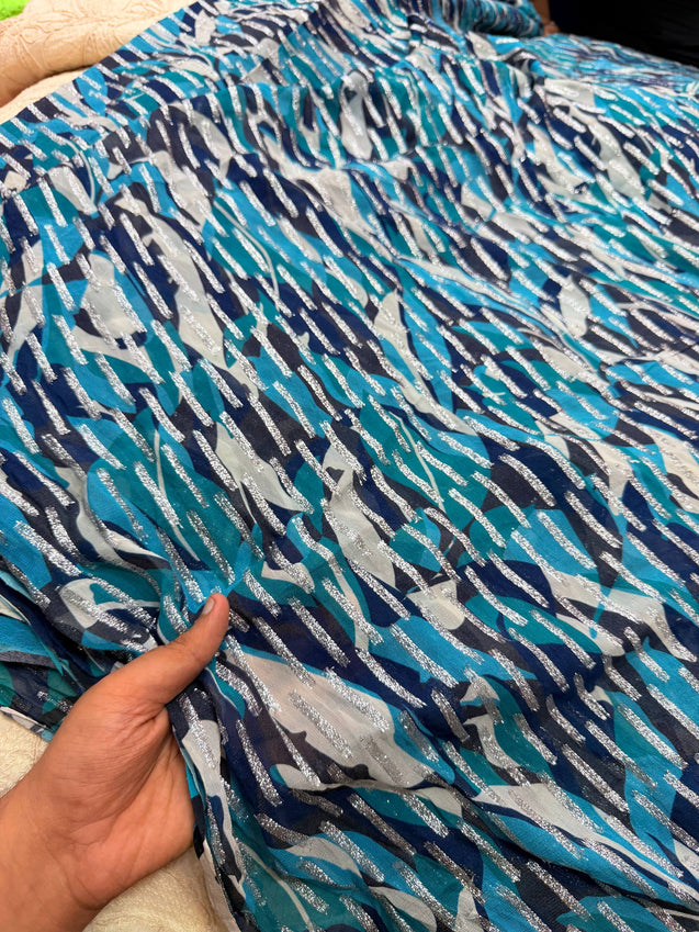Most Premium Fine Zari Weaving On Pure Georgette FABRIC