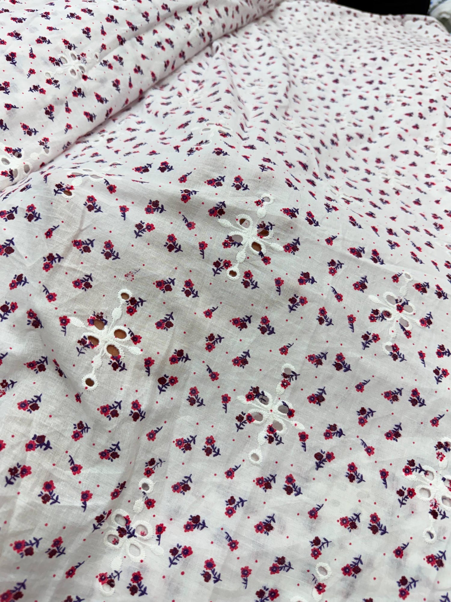 Most Premium Pure Mul Cotton Hakuba Chikankari Printed Fabric (Big WIDTH!!)