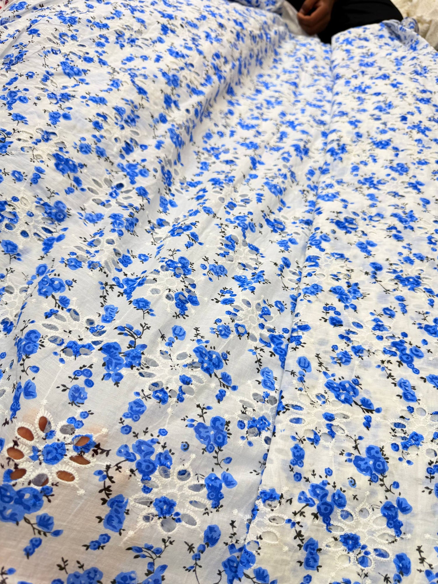Most Premium Pure Mul Cotton Hakuba Chikankari Printed Fabric (Big WIDTH!!)