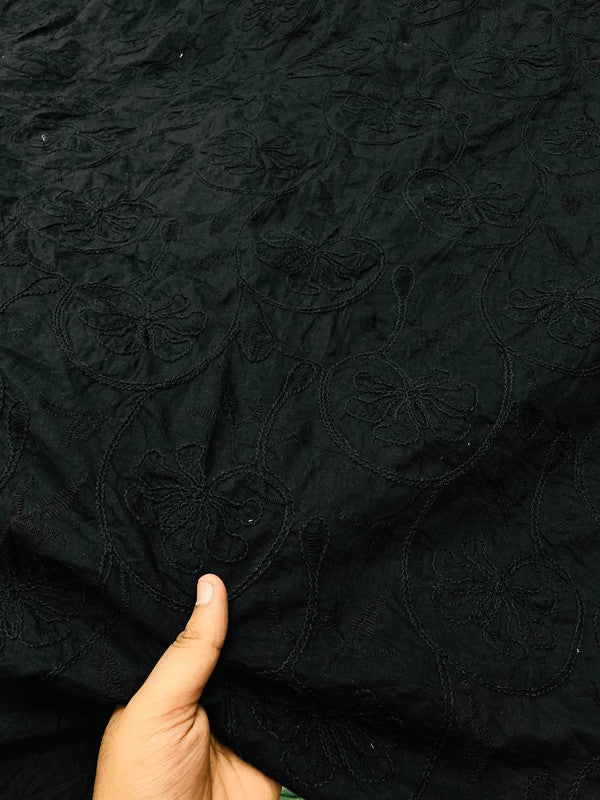 Premium Fine 3D Dori Imported Work With Chikan On Pure Cotton (Big WIDTH!!)
