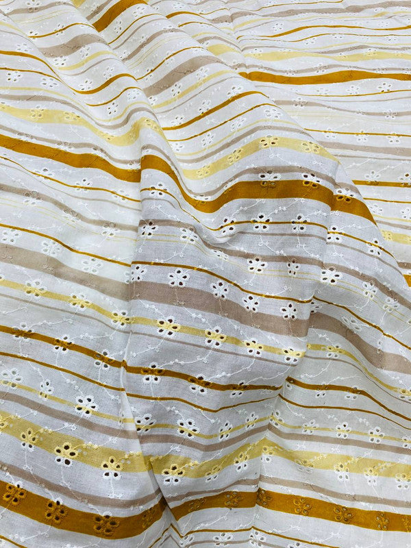 Most Premium Pure Cotton Hakuba Chikankari Printed Fabric (Big WIDTH!!)