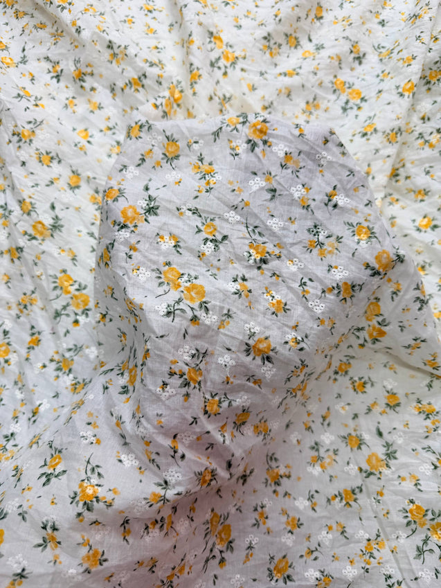 Most Premium Pure Hakuba PRINTED Chikankari Cotton Fabric (Big WIDTH!!)