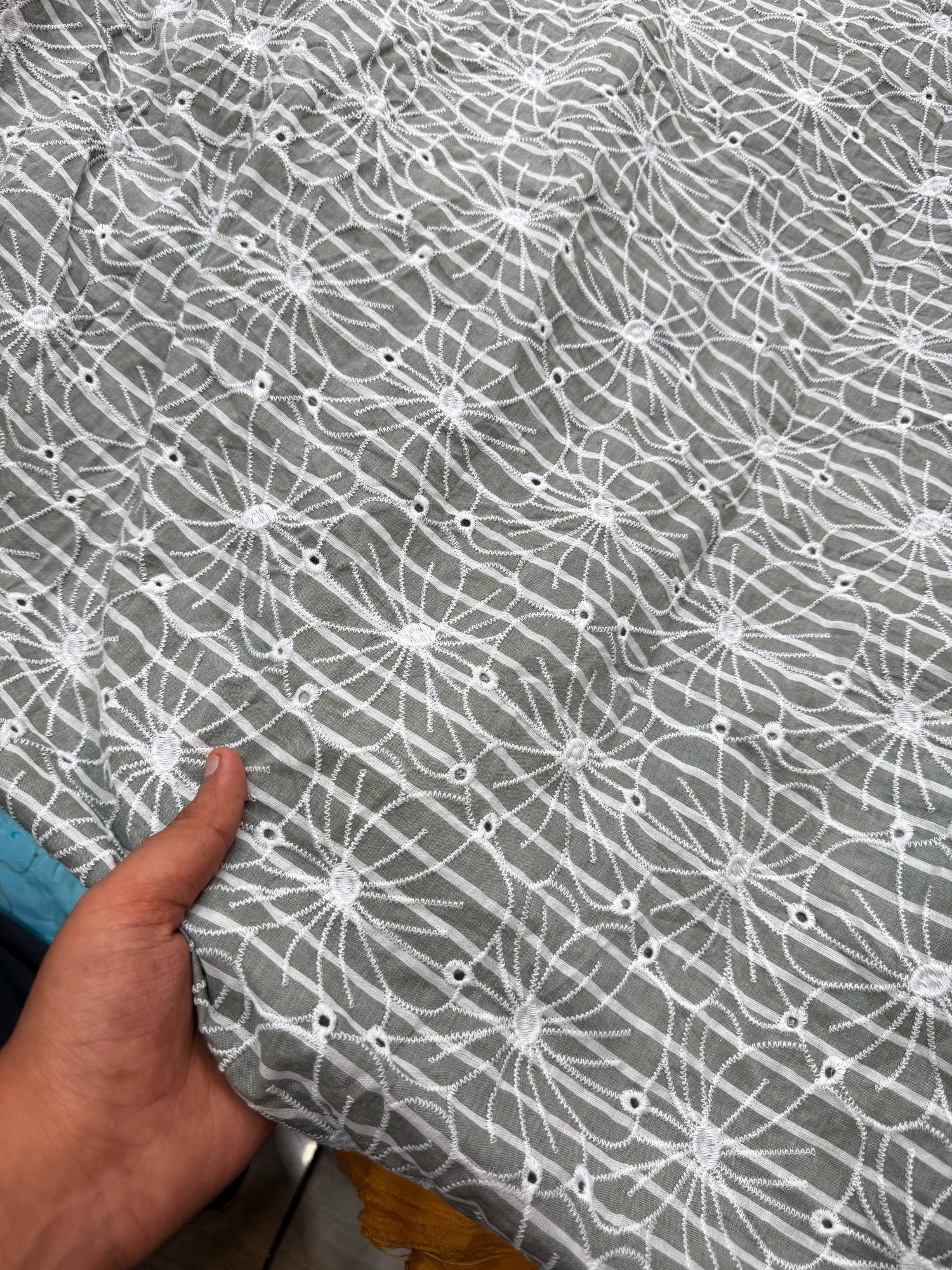 Most Premium Pure Hakuba Chikankari Cotton Fabric (Big WIDTH!!)
