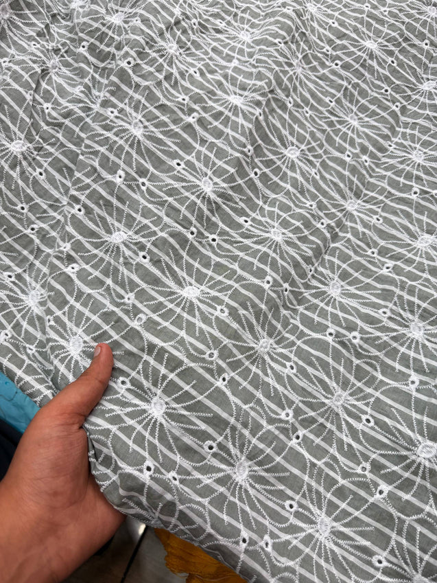 Most Premium Pure Hakuba Chikankari Cotton Fabric (Big WIDTH!!)