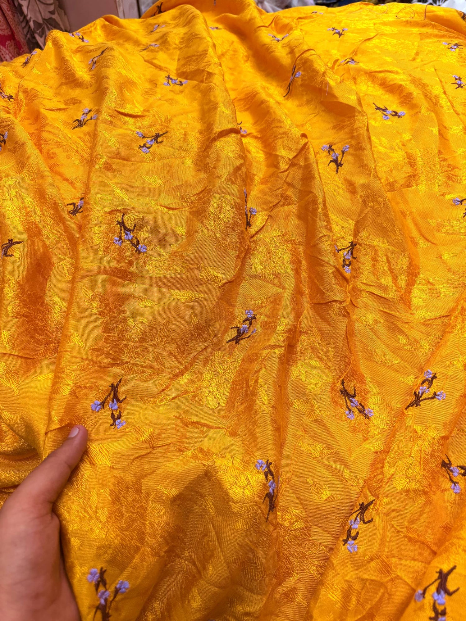 Most Premium Jaquard Cotton Resham Thread WORK (Big WIDTH!!)