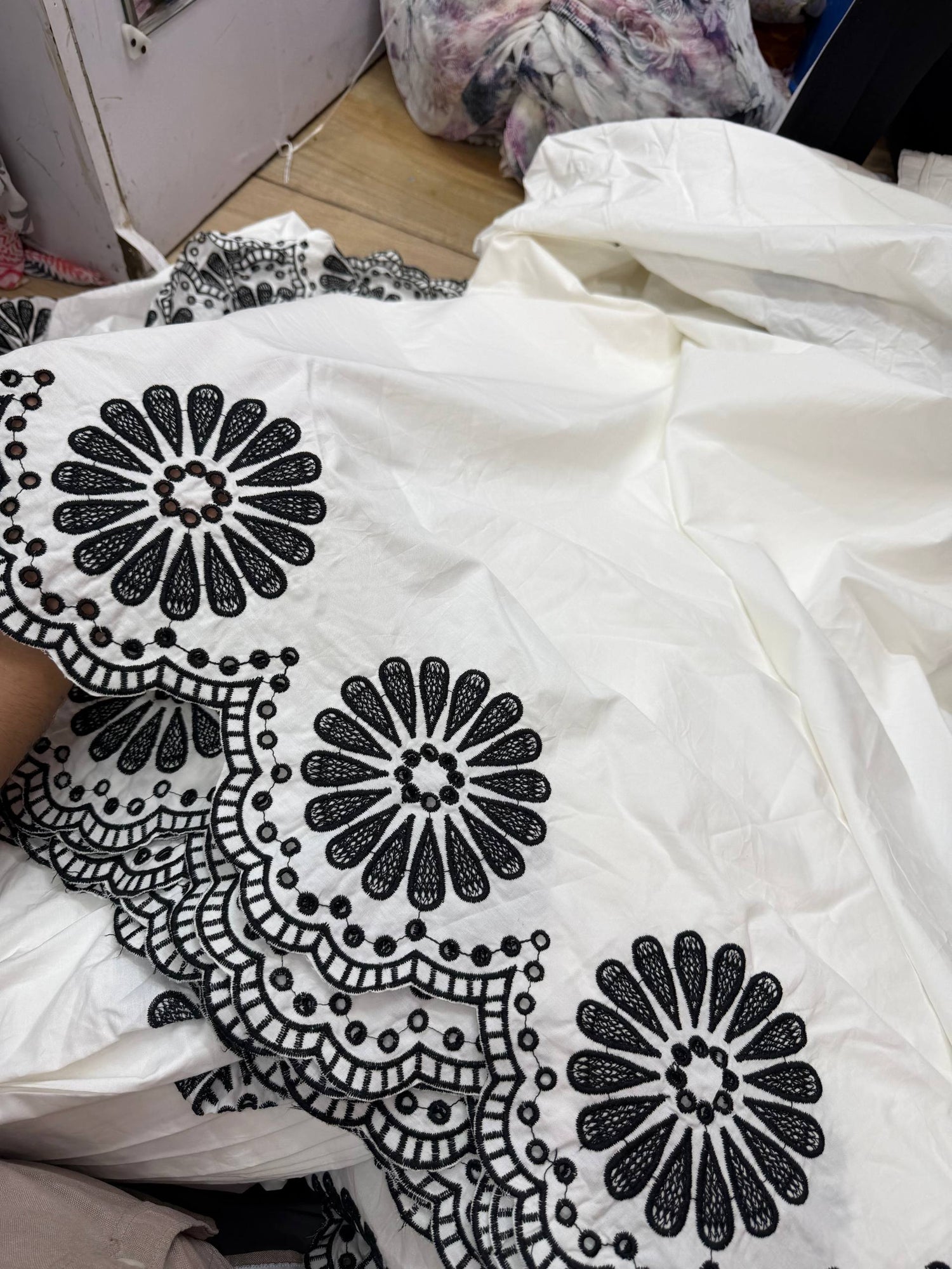 Most Premium Pure Hakuba Chikankari Cotton Fabric (Big WIDTH!!)