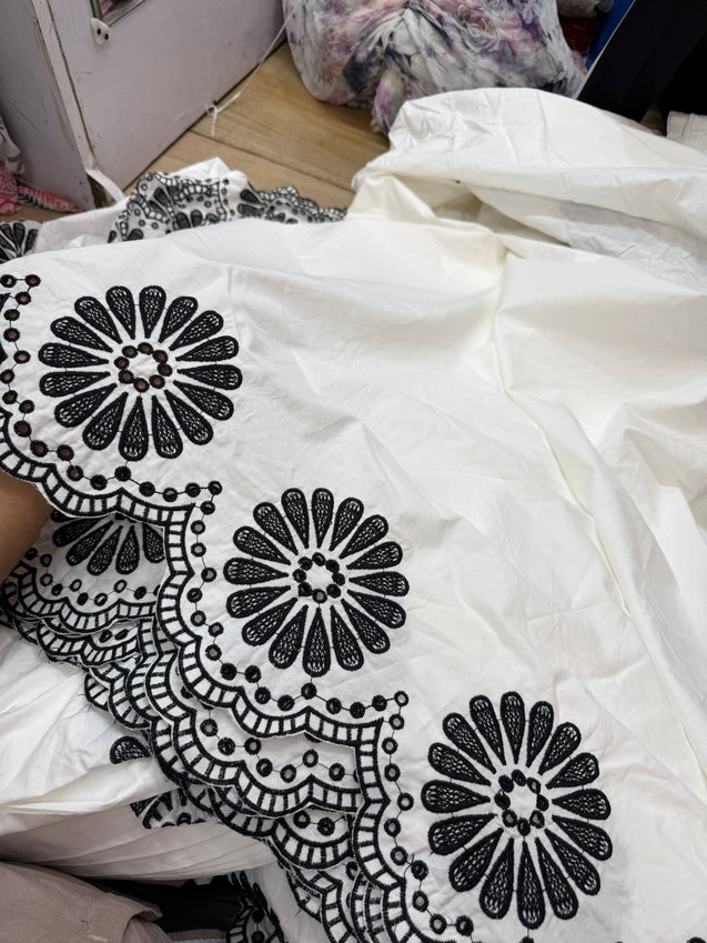 Most Premium Pure Hakuba Chikankari Cotton Fabric (Big WIDTH!!)