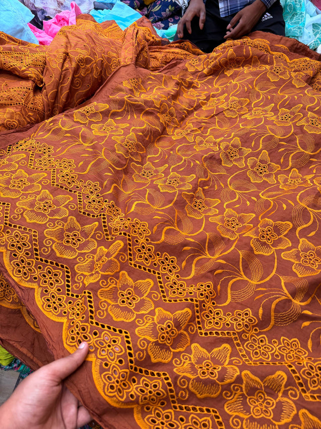 Most Premium Pure Hakuba Chikankari Cotton Fabric (Big WIDTH!!)