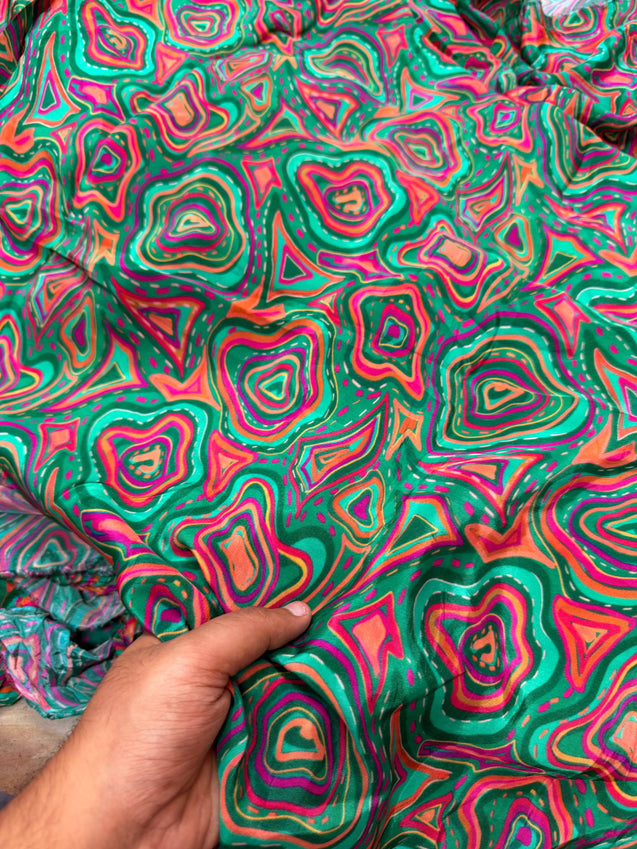 Most Premium BRANDED Pure Natural CREPE PRINTED FABRIC (Big WIDTH!!)