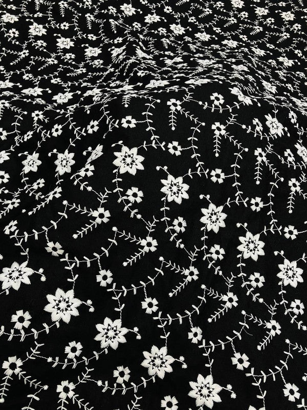 Most Premium Pure Cotton Lakhnawi Chikankari Fabric (Big WIDTH!!)