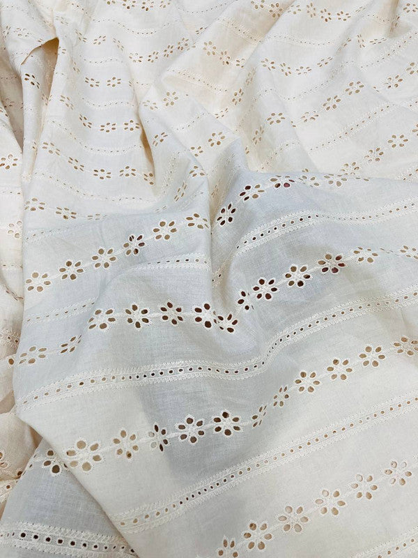 Most Premium Pure Cotton HAKUBA Lakhnawi Chikankari (Big WIDTH!!) (DYEABLE ALSO)