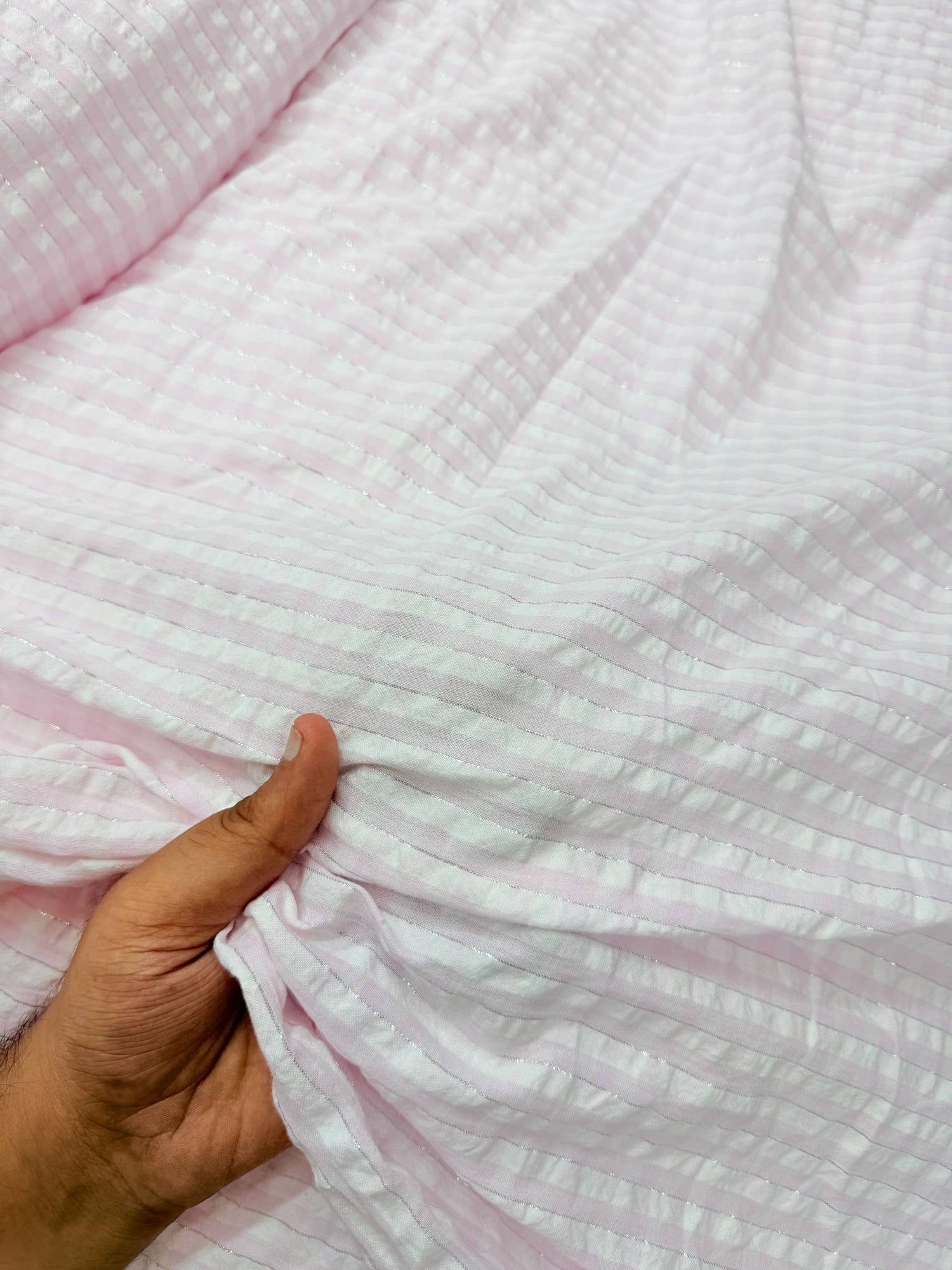 Most Premium Pure Fine Stripes Sher Shakkar Cotton FABRIC (Big WIDTH!!)