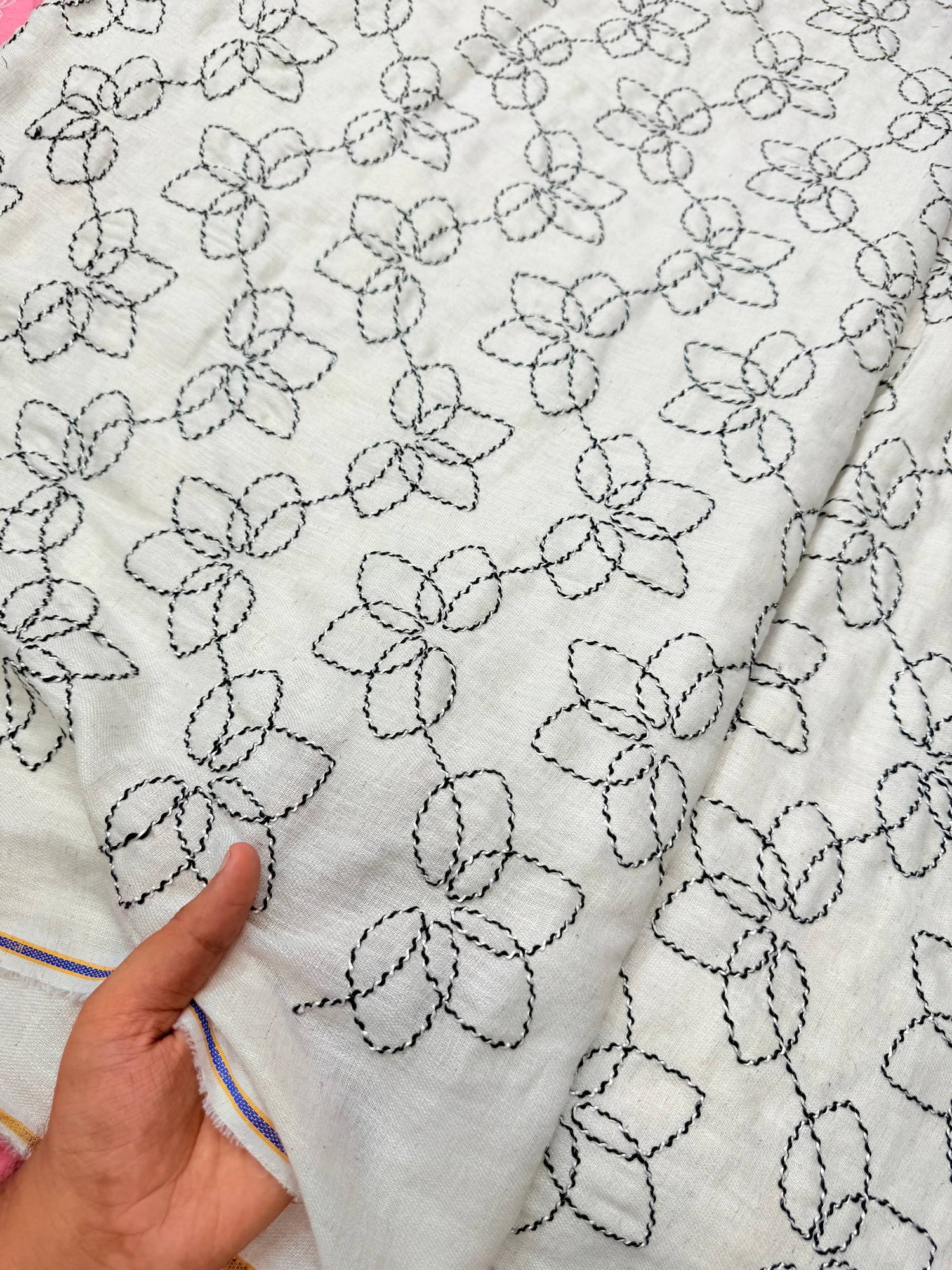 (On SALE PRICES) Most Premium Pure Hakuba Chikankari Cotton Fabric (Big WIDTH!!)