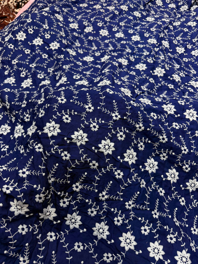 (On SALE PRICES) Most Premium Pure Hakuba Chikankari Cotton Fabric (Big WIDTH!!)