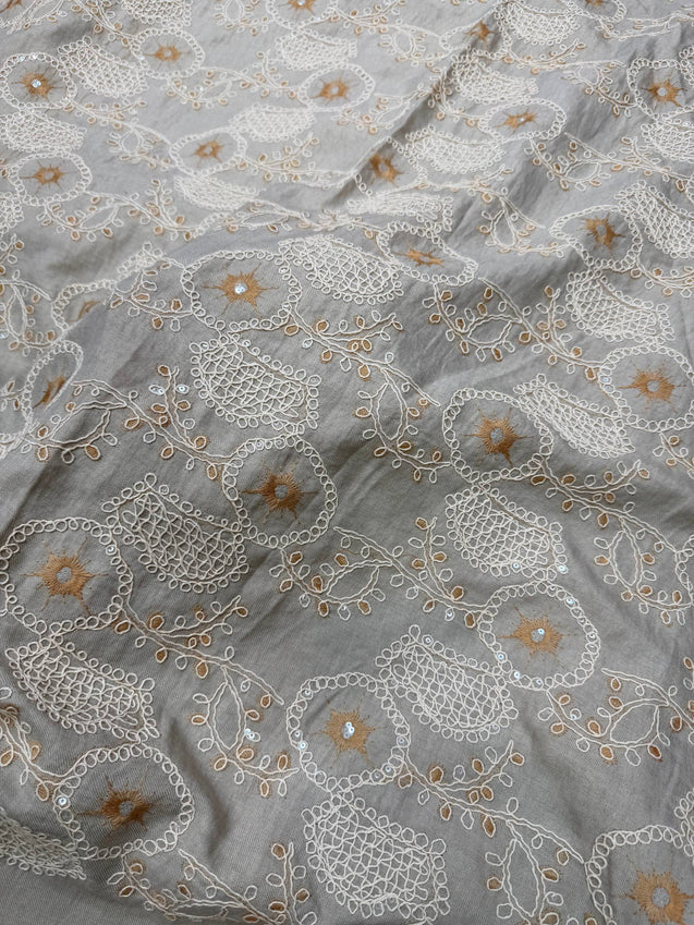 (On SALE PRICES) Most Premium Pure Hakuba Chikankari Cotton Fabric (Big WIDTH!!)