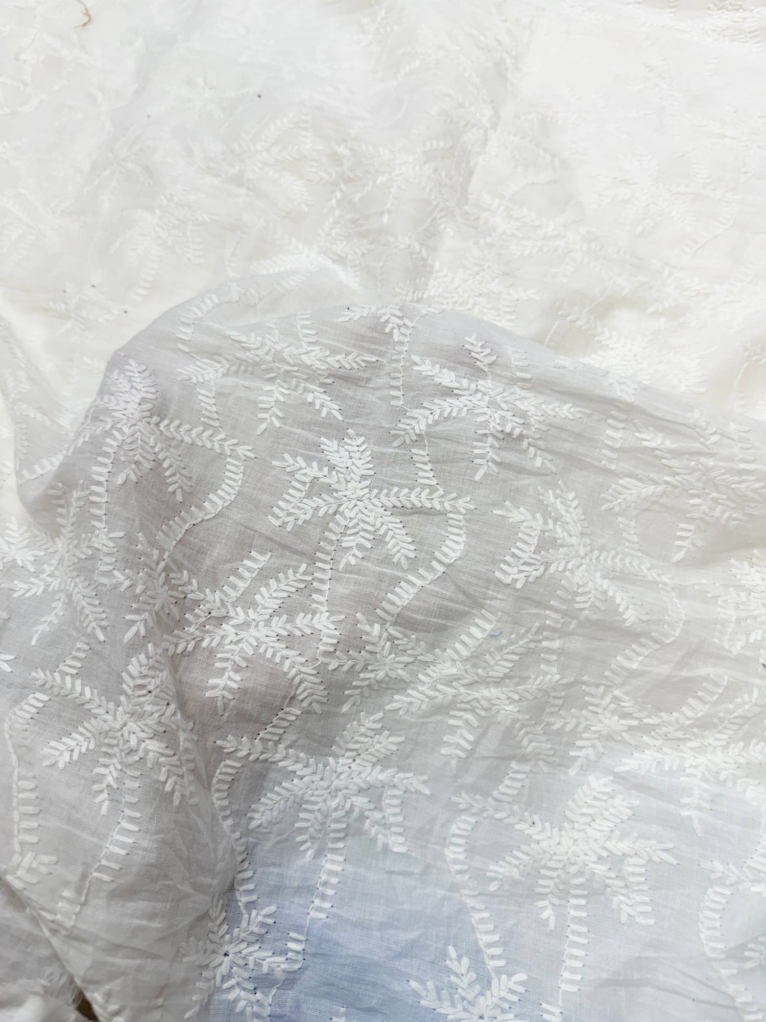 (On SALE PRICES) Most Premium Pure Hakuba Chikankari Cotton Fabric (Dyeable Also)