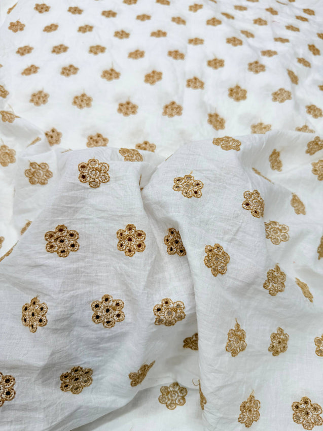 (On SALE PRICES) Most Premium Pure Hakuba Chikankari Cotton Fabric (Big WIDTH!!)