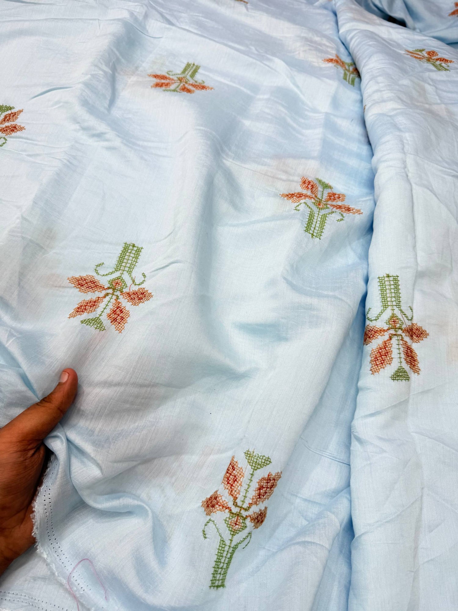 (On SALE PRICES) Most Premium Pure Hakuba Chikankari Cotton Fabric (Big WIDTH!!)
