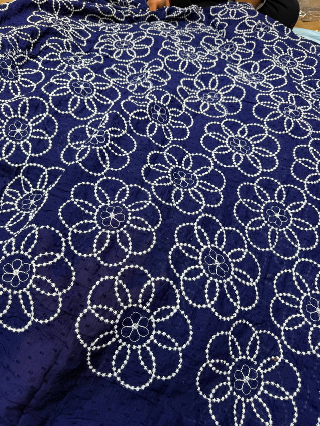 (On SALE PRICES) Most Premium Pure Hakuba Chikankari Cotton Fabric (Big WIDTH!!)