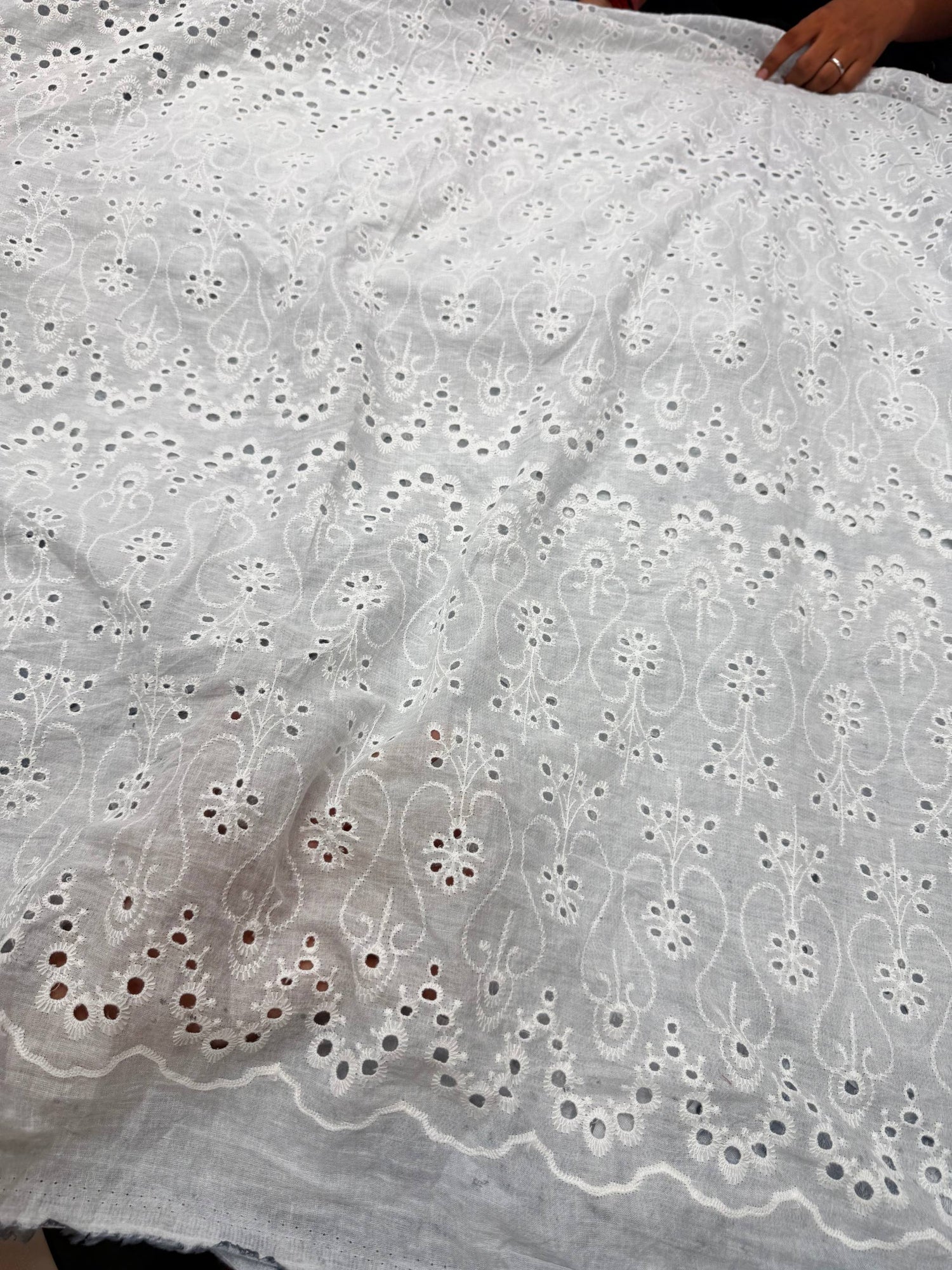 (On SALE PRICES) Most Premium Pure Hakuba Chikankari Cotton Fabric (Big WIDTH!!)