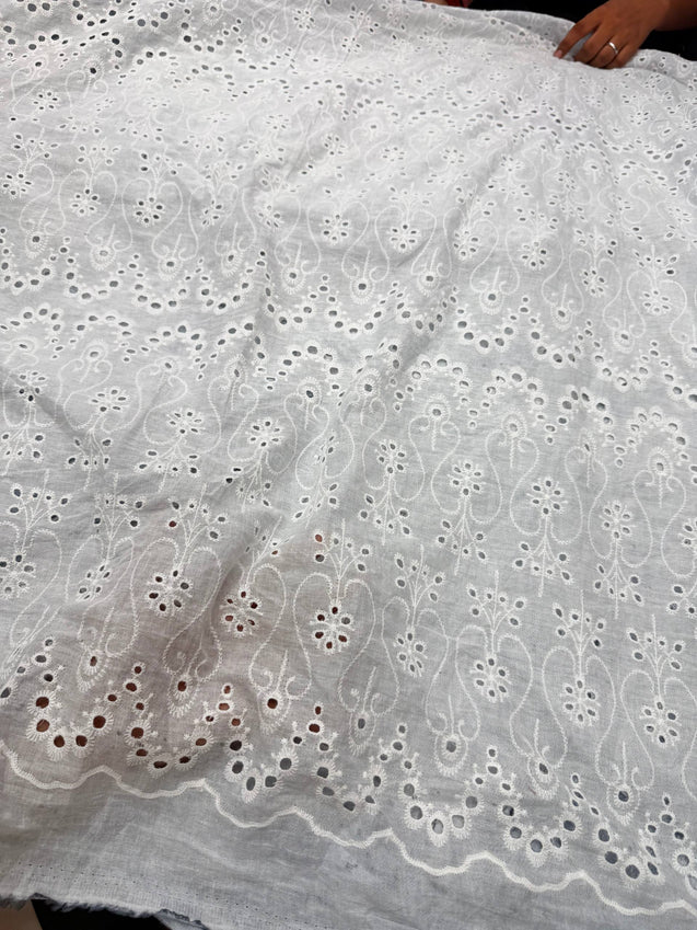 (On SALE PRICES) Most Premium Pure Hakuba Chikankari Cotton Fabric (Big WIDTH!!)