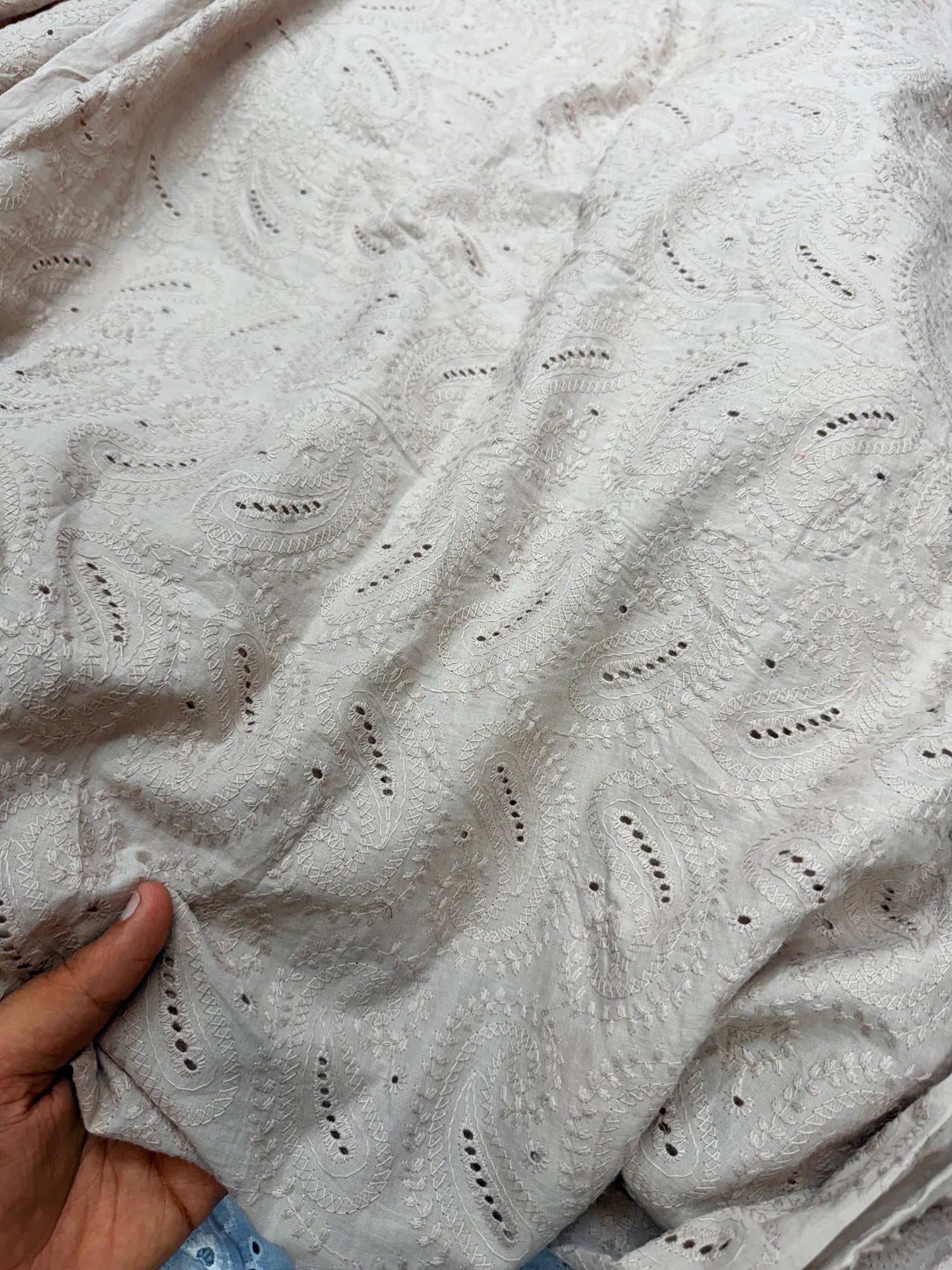 (On SALE PRICES) Most Premium Pure Hakuba Chikankari Cotton Fabric (Big WIDTH!!)