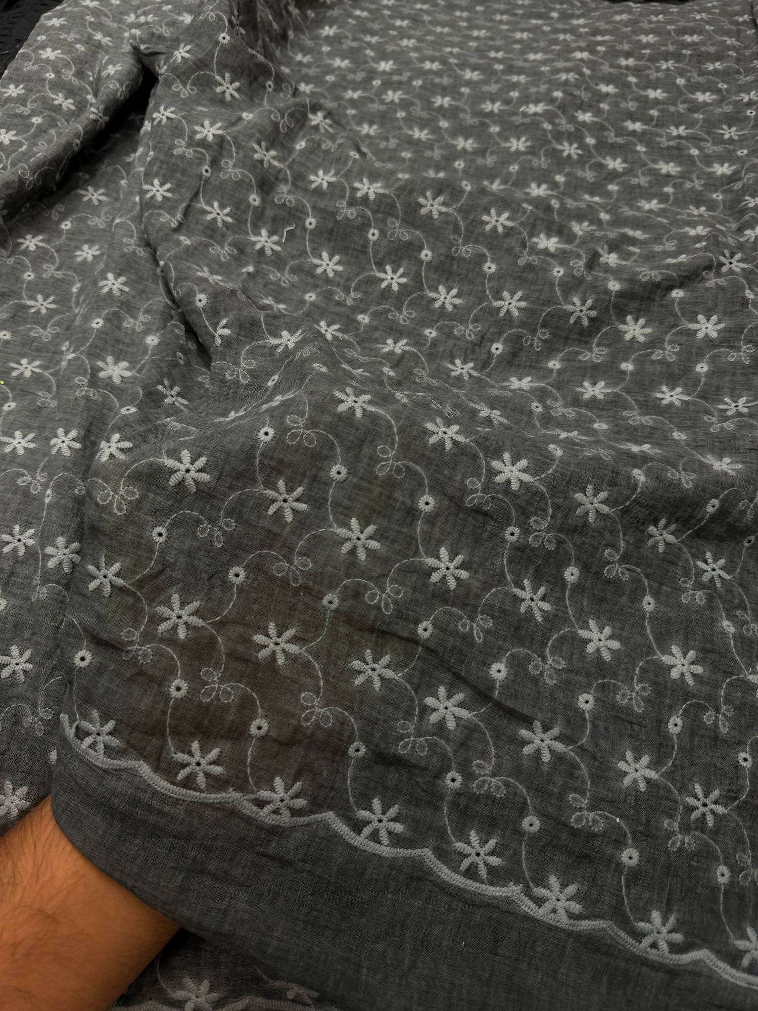(On SALE PRICES) Most Premium Pure Hakuba Chikankari Cotton Fabric (Big WIDTH!!)