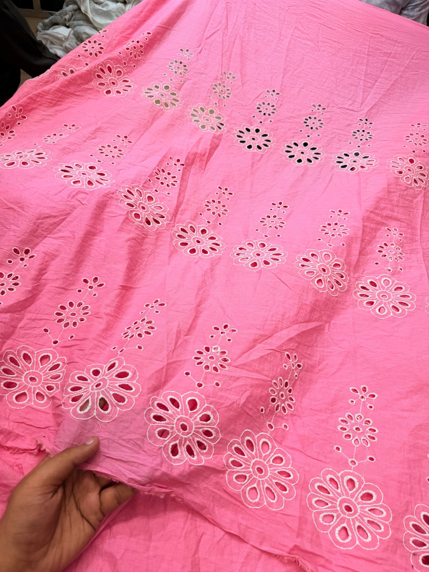 (On SALE PRICES) Most Premium Pure Hakuba Chikankari Cotton Fabric (Big WIDTH!!)