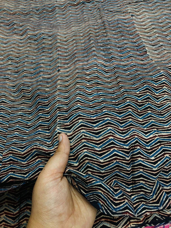 Most Traditional Premium Quality Of Pure HAND Kalamkari Ajrakh Printed Fabric
