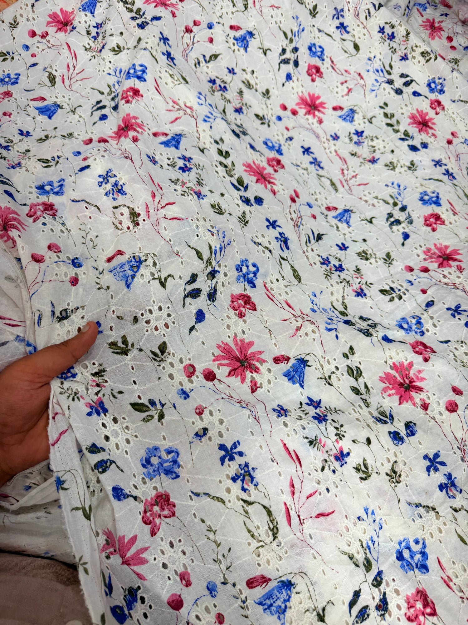 Most Premium Pure Hakuba PRINTED Chikankari Cotton Fabric (Big WIDTH!!)