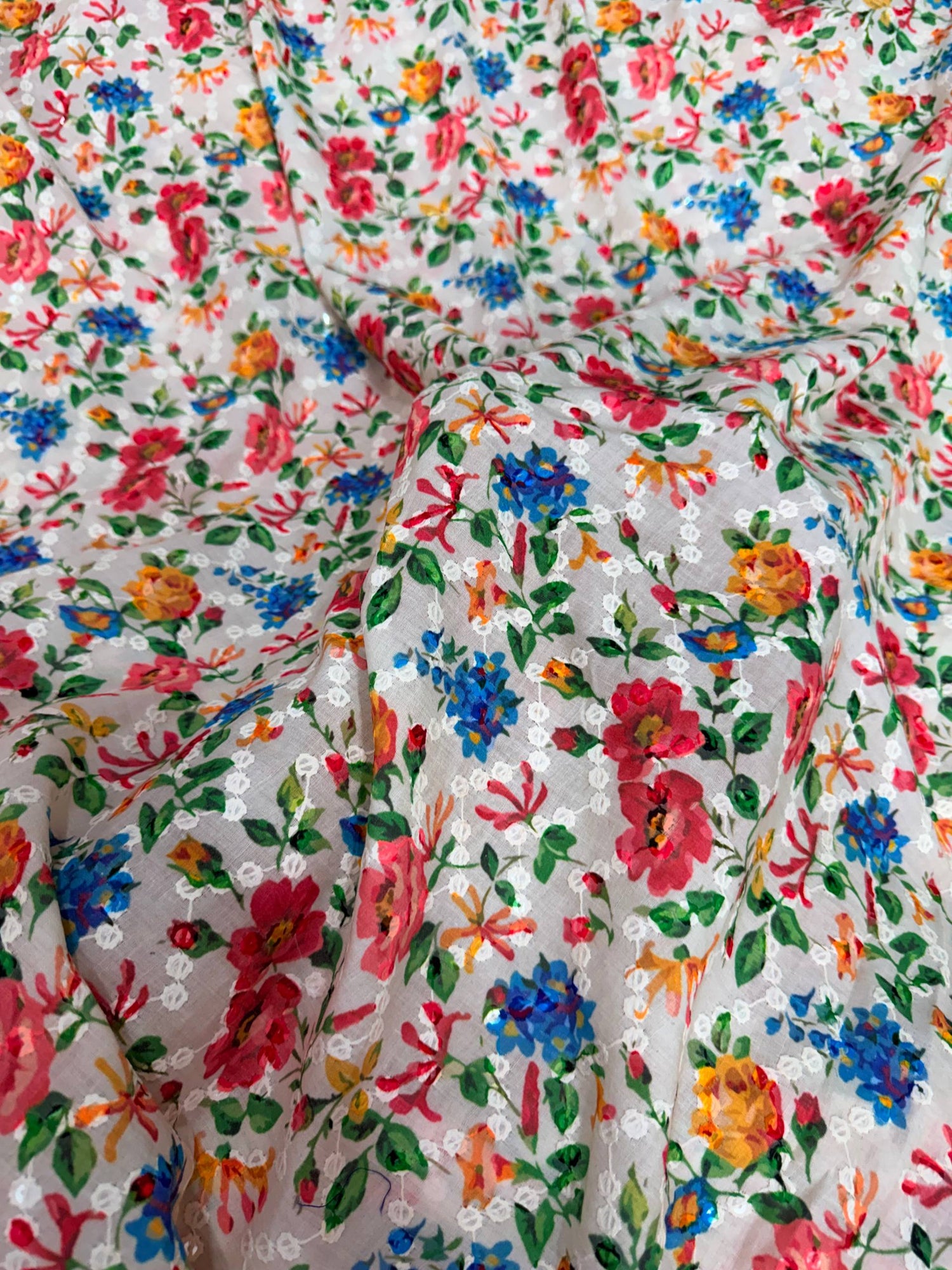 Most Premium Pure Cotton Sequin Lakhnawi Printed (Big WIDTH!!)
